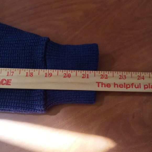 Montgomery Ward sweater coat women's size medium blue tan lined - Picture 11 of 12